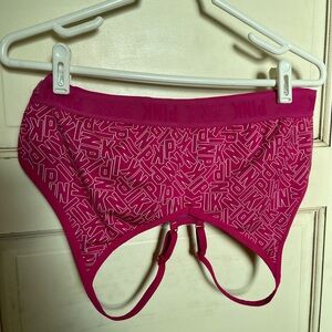 PINK Victoria's Secret Magenta Bra with Text Design Large